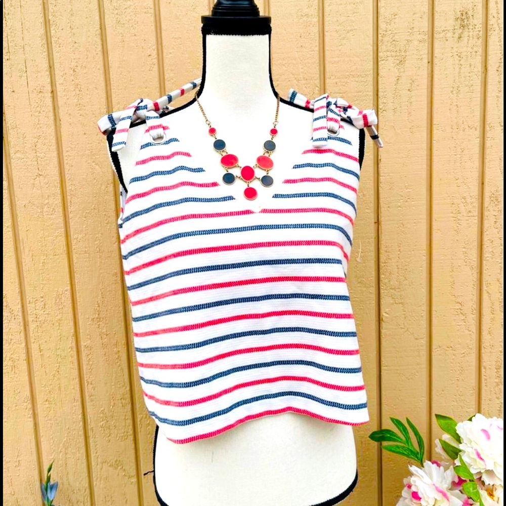 ZARA Red & Blue Stripes With Shoulder Ties Trafaluc collection